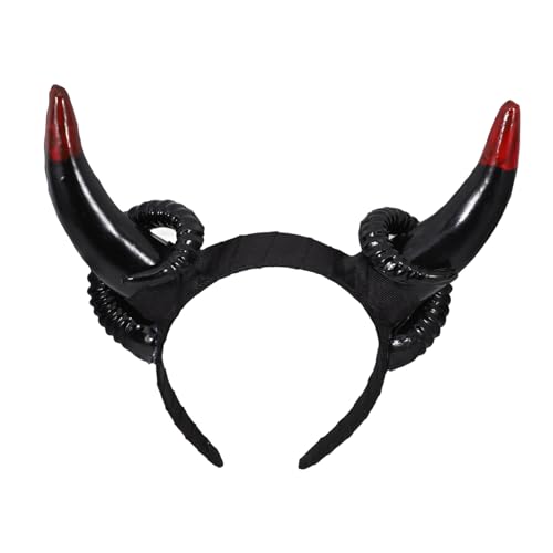 FELTECHELECTR Halloween Horn Stirnband Festival Hörner Haarband Schaf Horn Stirnband Halloween Stirnband Tierkostüm Requisite Halloween Haarschmuck Erwachsene Stirnband Requisiten Cosplay von FELTECHELECTR