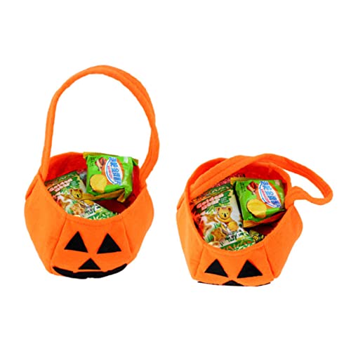 FELTECHELECTR Halloween Kürbis Tasche Für Süßigkeiten Niedliche Kinder Süßigkeitstüte Für Halloween Partys Ideal Für Kostüme Und Süßes Oder Saures von FELTECHELECTR