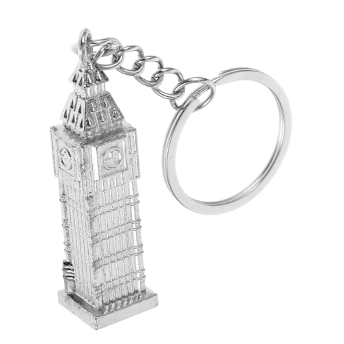 FELTECHELECTR Londoner Big Ben-Anhänger Rucksack-Dekor Schlüsselanhänger aus Großbritannien Uhrturmstatue hängende Verzierung aus Metall Tragbarer Schlüsselanhänger Zinklegierung Silver von FELTECHELECTR