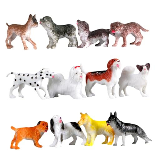 FELTECHELECTR Mini Hund Figuren Set Realistische Haustier Hunde Deko Für Kreative Tierverzierungen Perfekte Tischdekoration Für Hundeliebhaber Und Freunde Der Tierwelt von FELTECHELECTR