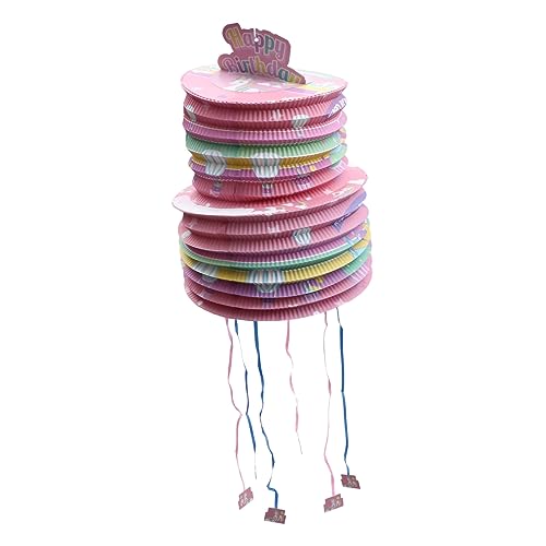 FELTECHELECTR Piñata komfetti kinder mitgebsel kindergeburtstag susigkeiten -Dusche-Laterne Mesh-Strandtasche für Kinder Pinata-Hit-Spielzeug Laternen-Pinata-Spielzeug für Kinder Papier Rosa von FELTECHELECTR