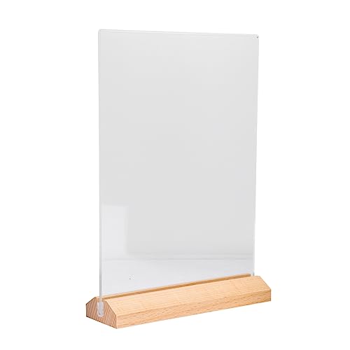 FELTECHELECTR Tischanzeigetafel acrylic stand tischgestell Tischständer table shelf Tischkartenrahmenhalter Tisch Menüständer Bilderrahmen Menühalter Schild aus Acryl Klemme beachten hölzern von FELTECHELECTR