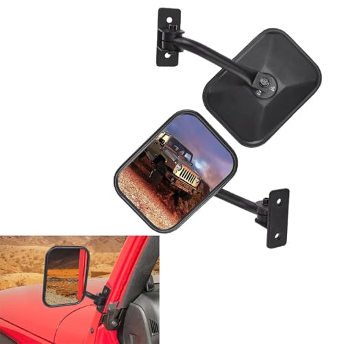 FEMNAPKN Auto beheizter rückspiegel Für Jeep Wrangler 1997-2006 Tj Lj 2007-2018 Jk Jku Tür Off Quick Release Seite Scharnier Ansicht Spiegel Rechteckigen von FEMNAPKN