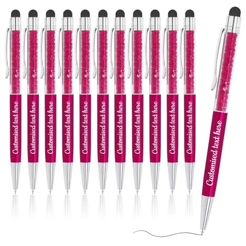 FENGHUO Personalisierte Crystal Pen mit Stylus,Metall einziehbaren Kugelschreiber,anpassbare Logo Name Pen,lustige Stift(24 Stk) von FENGHUO