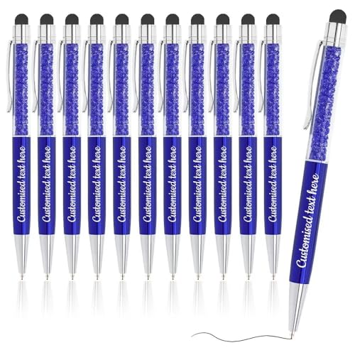 FENGHUO Personalisierte Crystal Pen mit Stylus,Metall einziehbaren Kugelschreiber,anpassbare Logo Name Pen,lustige Stift(48 Stk) von FENGHUO