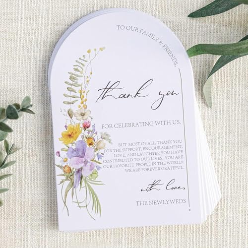 50 Stück Hochzeits-Dankeskarten, Hochzeitsgedeckkarten, Hochzeitsempfang, Dankeskarten für Hochzeitstisch, Empfang, Tischdekoration, Hochzeitsbedarf, Speiseteller (10,2 x 15,2 cm) von FENGJINGJIACHENG