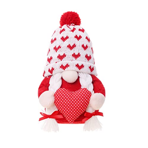 FENOHREFE Valentines Day Gnome Heart Plush Mr And Mrs Scandinavian Tomte Elf Decorations Valentine's Day Gnome Decorations von FENOHREFE