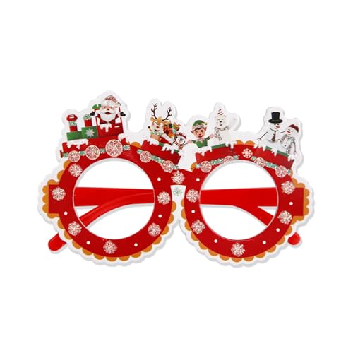 FENOHREFE Weihnachtsmann XmasTree Brillenrahmen Kunststoff Brille 2024 Silvester Party Supplies Weihnachtsdekoration Kinder Geschenk Themen-Brille von FENOHREFE