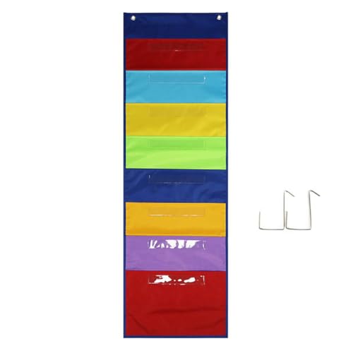 Office File Organizer Pocket Chart Hanging Wall File Folder With Clear Tab Window For File Document Paper Magazine Books File Pocket Chart File Organizer File Folder Pocket Chart For Classroom Hanging von FENOHREFE