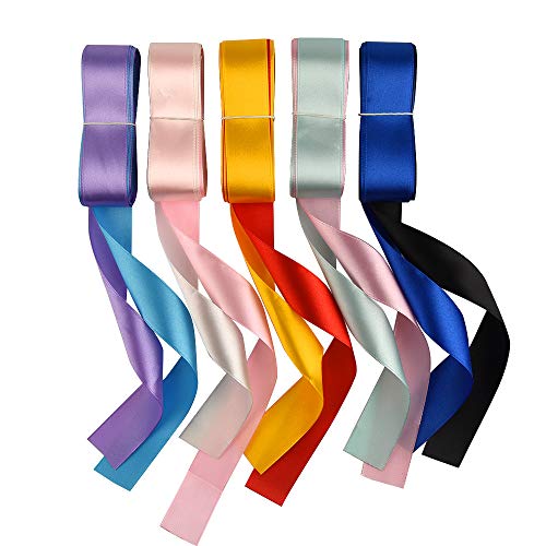 FEPITO 10 Farben 4m X 25mm Satinband Geschenkband Schleifenband Dekoband zum Basteln und Geschenk Verpacken, Partydeko, Hochzeit Weihnachten Dekoration von FEPITO