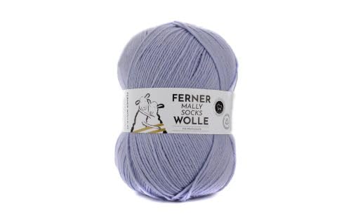 Ferner Mally Socks Sockenwolle Uni | Merino Sockengarn Merinowolle mulesingfrei | 150g 450m Nadelstärke 3-4mm (M10 - flieder) von Ferner Wolle