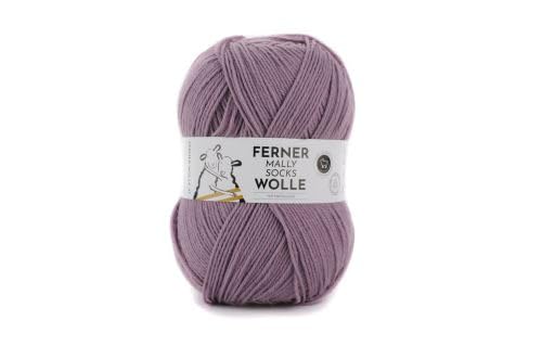 Ferner Mally Socks Sockenwolle Uni | Merino Sockengarn Merinowolle mulesingfrei | 150g 450m | Nadelstärke 3-4mm (M9 - mauve) von FERNER WOLLE