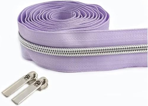 5# Nylon-Reißverschlussband 2 Meter mit 2 Reißverschlussschiebern, DIY-Nähreparaturset for Taschen, Kleidungsstücke, Geldbörsen, Accessoires – mehrere Farben, Spiralreißverschlüsse for Kleidung und Ku von FESINSO