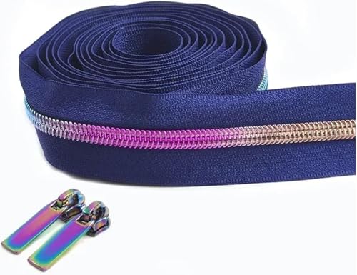 5# Nylon-Reißverschlussband 2 Meter mit 2 Reißverschlussschiebern, DIY-Nähreparaturset for Taschen, Kleidungsstücke, Geldbörsen, Accessoires – mehrere Farben, Spiralreißverschlüsse for Kleidung und Ku von FESINSO