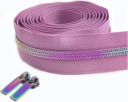 5# Nylon-Reißverschlussband 2 Meter mit 2 Reißverschlussschiebern, DIY-Nähreparaturset for Taschen, Kleidungsstücke, Geldbörsen, Accessoires – mehrere Farben, Spiralreißverschlüsse for Kleidung und Ku von FESINSO