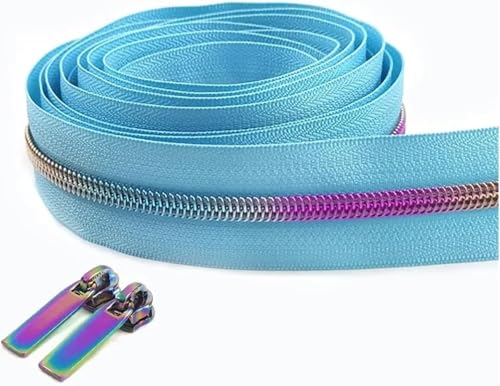 5# Nylon-Reißverschlussband 2 Meter mit 2 Reißverschlussschiebern, DIY-Nähreparaturset for Taschen, Kleidungsstücke, Geldbörsen, Accessoires – mehrere Farben, Spiralreißverschlüsse for Kleidung und Ku von FESINSO