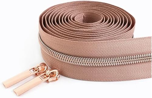 5# Nylon-Reißverschlussband 2 Meter mit 2 Reißverschlussschiebern, DIY-Nähreparaturset for Taschen, Kleidungsstücke, Geldbörsen, Accessoires – mehrere Farben, Spiralreißverschlüsse for Kleidung und Ku von FESINSO