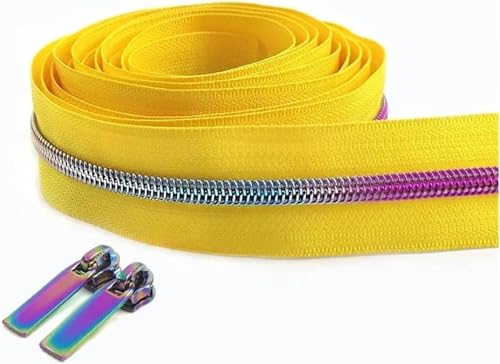 5# Nylon-Reißverschlussband 2 Meter mit 2 Reißverschlussschiebern, DIY-Nähreparaturset for Taschen, Kleidungsstücke, Geldbörsen, Accessoires – mehrere Farben, Spiralreißverschlüsse for Kleidung und Ku von FESINSO