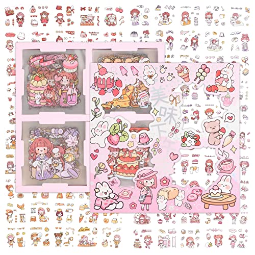 100 Stück Scrapbooking Aufkleber Süßes Menschen Mädchen Scrapbook Sticker Set für Journaling Diary Planner (A) von FESSOSKO