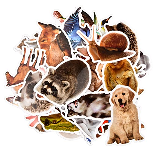 50 Stück Tiere Aufkleber für Kinder, Wasserfeste Sticker für Jungs Mädchen Kleinkinder, Niedliche Tiere Sticker für Belohnungen, Party-Taschen, Scrapbooking, Laptop, Wasserflasche, Koffer von FESSOSKO