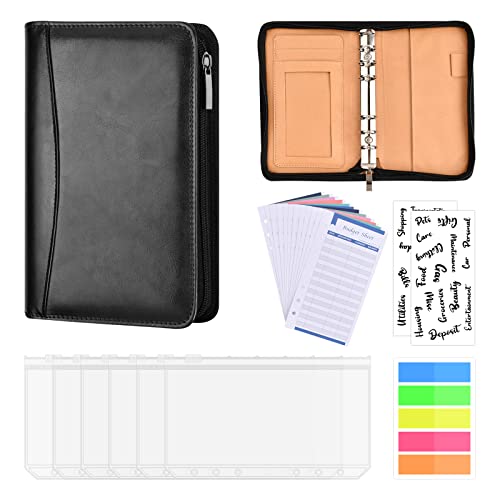 Budget Planner Budget Binder A6 Geld Organizer Sparbuch, Geldorganisation Ordner 6 Löcher mit Binderumschlägen, Budgetblätter, Etikettenaufklebern von FESSOSKO