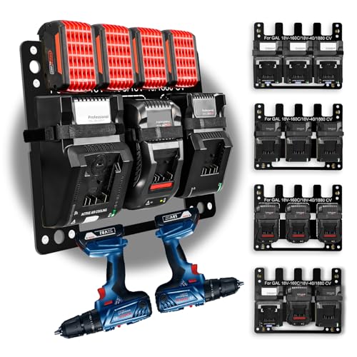 FETESNICE Metall-Wandhalterung für Bosch Professional Akkus & Halterung für Bosch Ladegeräte 18V,stabil für Bosch18V-Akku-Bohrschrauber,Premium Montagematerial Ordnung in Werkstatt und Garage FETESNICE Metall-Wandhalterung für Bosch Professional Akkus & Halterung für Bosch Ladegeräte 18V,stabil für Bosch18V-Akku-Bohrschrauber,Premium Montagematerial Ordnung in Werkstatt und Garage von FETESNICE