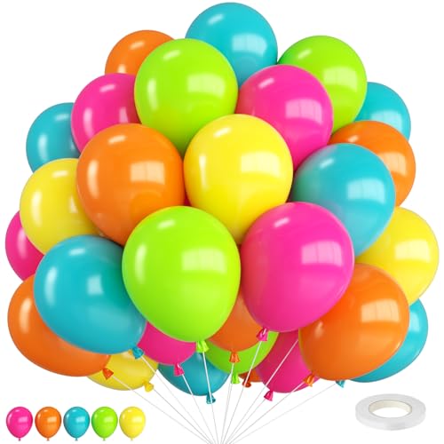 Luftballons Regenbogen,12 Zoll Pastell Ballons Rosa Blau Lila Frucht Grün Gelb Orange Ballons Helium Luftballons,für Geburtstag Babyparty Hochzeit Regenbogen Party Deko von FEYG