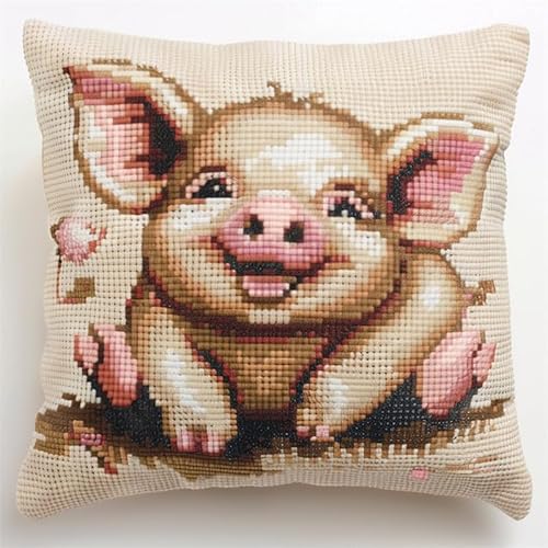 FFDONGTEGO Knüpfen Set Schwein Knüpfkissen Zum Selber Knüpfen 43X43cm DIY Stickset Handarbeiten Kissenbezug Couchkissen Dekokissen für Sofa Schlafzimmer Zuhause FFDONGTEGO Knüpfen Set Schwein Knüpfkissen Zum Selber Knüpfen 43X43cm DIY Stickset Handarbeiten Kissenbezug Couchkissen Dekokissen für Sofa Schlafzimmer Zuhause von FFDONGTEGO