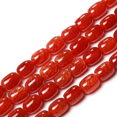 Rote Drachenadern, Achatperlen, passend für verschiedene Armbänder, Halsketten, Schmuckherstellung, 13 mm x 18 mm von FFDZLOP