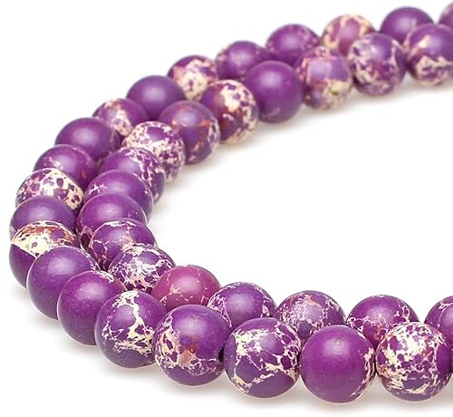 Runde Steinperlen, synthetische, violette, türkisfarbene lose Perlen werden im Schmuckdesign verwendet, um Armbänder und Halsketten herzustellen (10 mm) von FFDZLOP