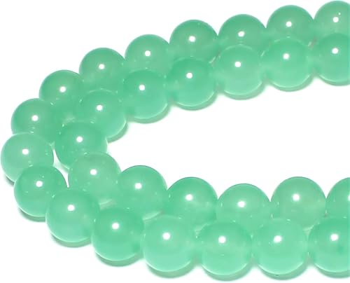 Steinperlen, 10 mm, rund, Mintgrün, Jade, lose Edelstein-Perlen für Schmuckherstellung, Armband, Halskette, Ohrringe, Anhänger, 35 Stück von FFDZLOP