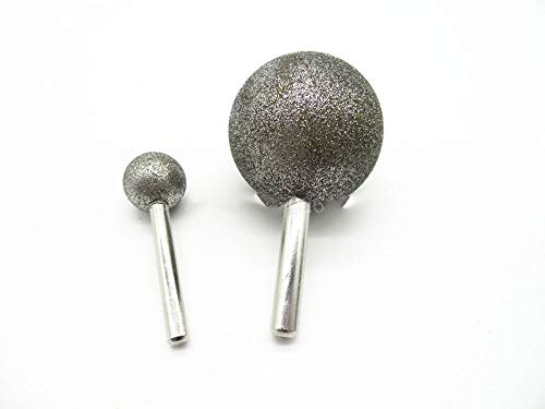 Diamant-Schleif- und Polierfräser Gravur-Bits, 1 Stück Diamant-Schleifbit mit 6 mm/8 mm Schaft und kugelförmigem Kopf, beschichtete Schleifstifte, runde Kugelbohrer, grob for Steinbohrer, Metall(14mm von FFENFRYOU