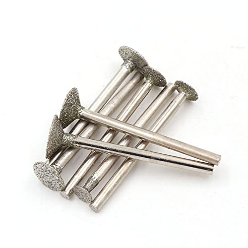 Diamant-Schleif- und Polierfräser Gravur-Bits, 5 stück 2,35/3mm Schaft Diamant Schleifen Nagel Kopf Schneiden Kopf Dia 3mm-12mm for Jade Stein Rotation Carving Polieren Werkzeuge Nadel(2.35x3mm) von FFENFRYOU