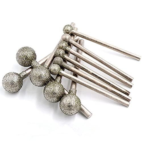 Diamant-Schleif- und Polierfräser Gravur-Bits, 5 stück 2,35mm Schaft Diamant Sphärische Polieren Schleifen Kopf Montiert Punkte Bit for Dremel Rotation Werkzeuge Beschichtet Kugeln Burr(2.35mm shank 4 von FFENFRYOU