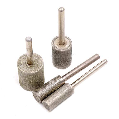 Diamant-Schleif- und Polierfräser Gravur-Bits, 6mm Schaft 8-25mm Zylindertyp Galvanisierter Diamant-Schleifkopf Korund-Werkzeug Jade-Schnitzfräser Lapidar-Körnung Grobbohrer(10mm Fine Sand) von FFENFRYOU