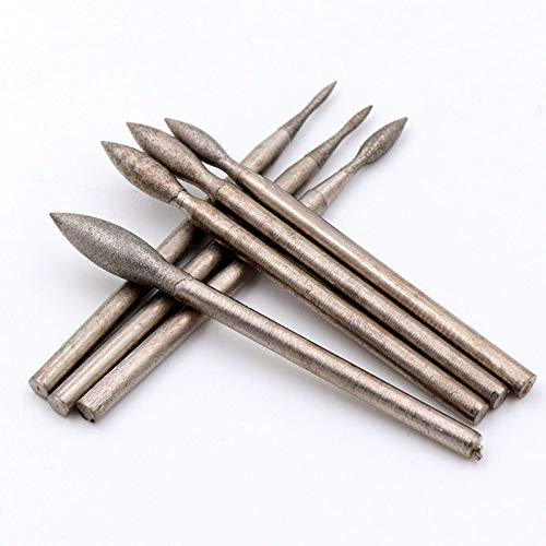 Diamant-Schleif- und Polierfräser Gravur-Bits, Diamant-Schleifkopf, Polierbits, Fräser, Metall, Stein, Jade, Gravur, Schnitzwerkzeuge for Dremel, 2,35 mm Schaft J(10j 1200grit) von FFENFRYOU