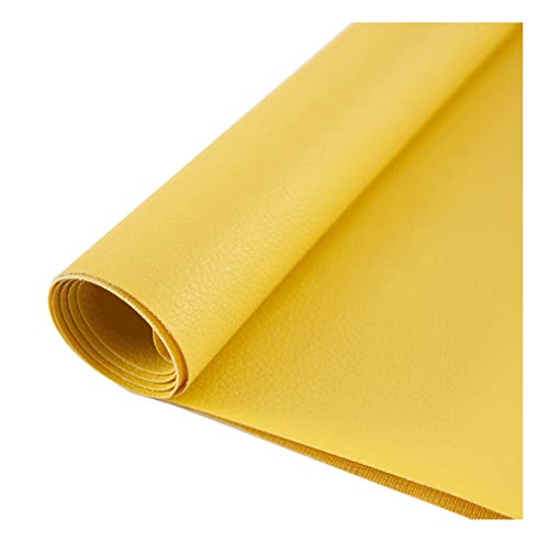 Texturiertes flammschutzendes Ledergewebe, Kunstleder-Polsterstoff, Kunstleder-Polsterstoff for Auto, Boot(Giallo,1.38x5m) von FFENFRYOU