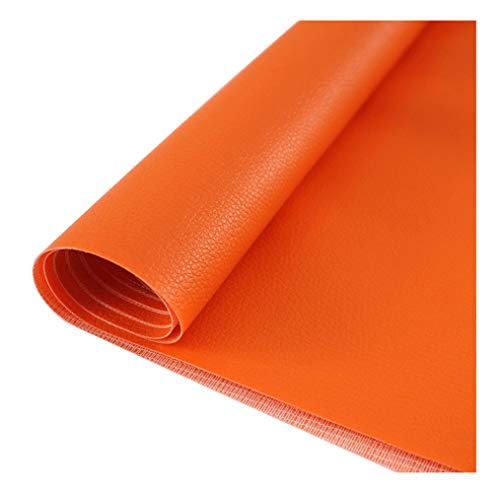 Texturiertes flammschutzendes Ledergewebe, Kunstleder-Polsterstoff, Kunstleder-Polsterstoff for Auto, Boot(Oranje,1.38x2m) von FFENFRYOU