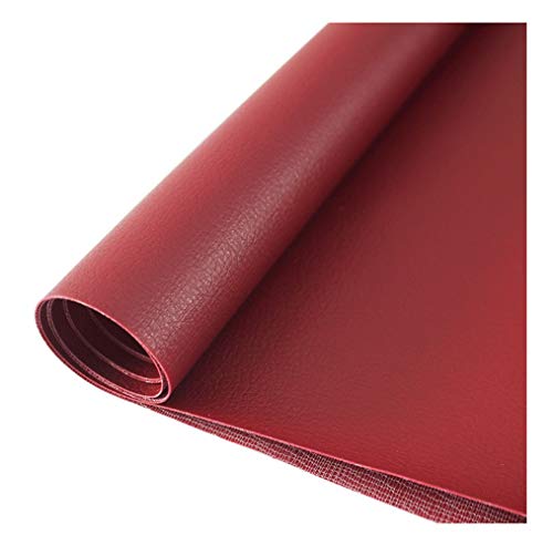 Texturiertes flammschutzendes Ledergewebe, Kunstleder-Polsterstoff, Kunstleder-Polsterstoff for Auto, Boot(Wine Red,1.38x2m) von FFENFRYOU