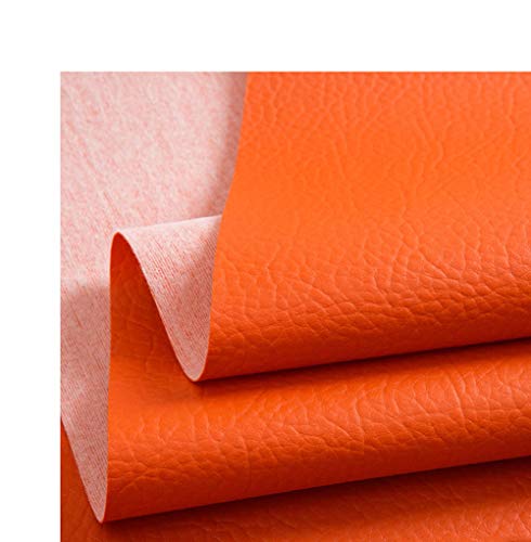 Texturiertes flammschutzendes Ledergewebe, PU-Neupolsterung for Restaurantsitze, Polsterstoffe pro Meter, Lederstoff-Polsterstoff, Material: Orange(1.4x10m) von FFENFRYOU