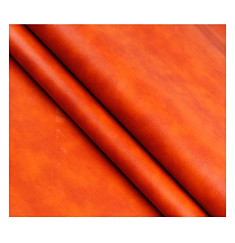 Texturiertes flammschutzendes Ledergewebe, Polsterleder, Kunstleder, Polsterstoff for Polsterung, Kunstleder, Automaterial(Dark Orange,1.38x1m) von FFENFRYOU