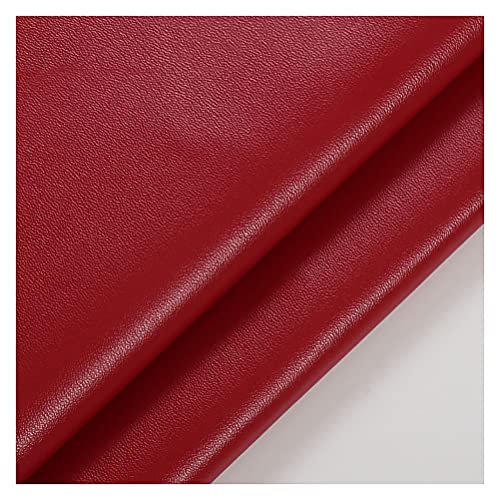 Texturiertes flammschutzendes Ledergewebe, Polstermaterial: Lederstoff, Polsterstoffe am laufenden Meter, Stoff, Kunstleder, Kunstleder, Lederbezug, Polsterstoffe(Wine Red,1.37X30cm) von FFENFRYOU