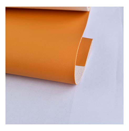 Texturiertes flammschutzendes Ledergewebe, Polsterstoff aus Stretch-Kunstleder, PU-Material, Polsterstoff(Orange 15#,1.37x30cm) von FFENFRYOU