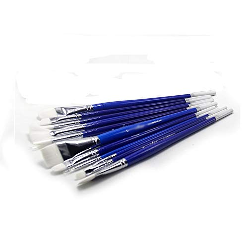 12-teiliges blaues Nylon-Haarfarben-Pinsel-Set, Ölgemälde, Kunstbedarf, Ölgemälde, Ölgemälde, Acrylpinsel von FFFSDQAAAAGTTY