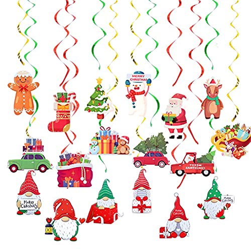 3 Stück/Set Zwerg Weihnachtsmann Spiralanhänger Papierfahnen Wirbel Banner Weihnachten Zuhause hängende Dekorationen (Farbe: A Größe zeigt) von FFFSDQAAAAGTTY