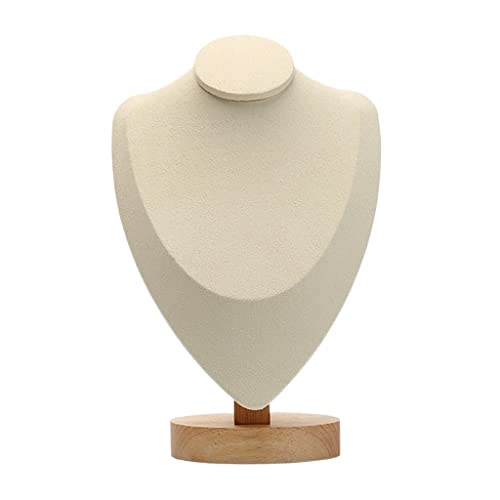 Ständer für Halskette und Anhänger, Schmuckbüste, Schaufensterpuppenständer, Hals-Ausstellungsständer, schwarz, Schmuckbaum-Organisation (Farbe: Beige, Größe: 24,9 cm) (Beige 33,5 cm) von FFFSDQAAAAGTTY