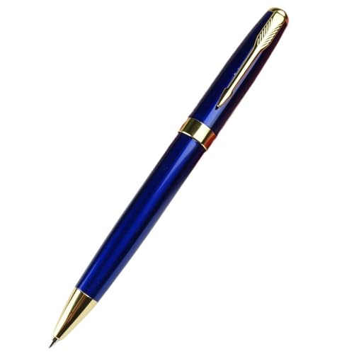 FFHDJL Metall-Kugelschreiber, schwarze Tinte, mittlere Spitze, 1,0 mm, glattes Schreiben, einziehbarer Kugelschreiber, Business-Signature-Stift (blau) von FFHDJL