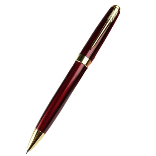 FFHDJL Metall-Kugelschreiber, schwarze Tinte, mittlere Spitze, 1,0 mm, glattes Schreiben, einziehbarer Kugelschreiber, Business-Signature-Stift (rot) von FFHDJL