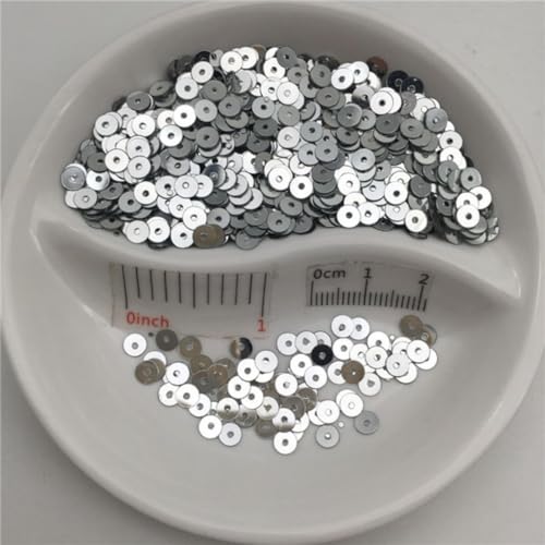 3 mm 4 mm 5 mm 6 mm 8 mm flache runde silberne PVC-Pailletten Nähen Handwerk Hochzeit Dekoration Kleid Schuhkappe DIY-Silber, 8 mm 400 Stück 10 g von FFIME