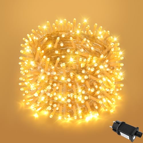 FFZZKJ 8 Modi Lichterkette Außen 40M 400 LED mit Stecker Lichterkette Outdoor Strom mit Timer IP44 Wasserdicht für Außen & Innen für Weihnachten, Hochzeit, Garten, Balkon, Zimmer Deko, Warmweiß von FFZZKJ